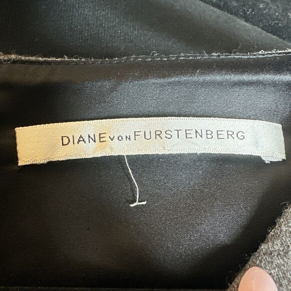 Diane Von Furstenberg Slashed Arita Mini Dress Heather Gray Womens Size XXS Work - Picture 9 of 13